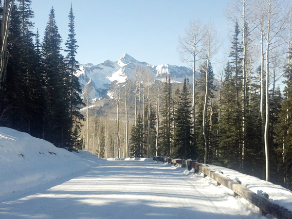 Driveway to a family home in Elk Run, San Miguel County