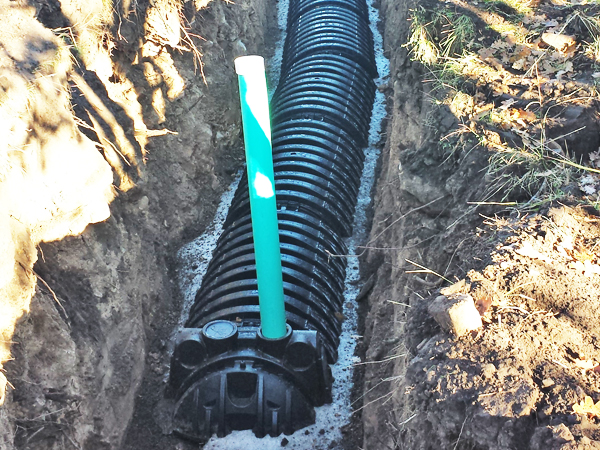 Under construction onsite wastewater treatment system, Trout Lake, San Miguel County, CO